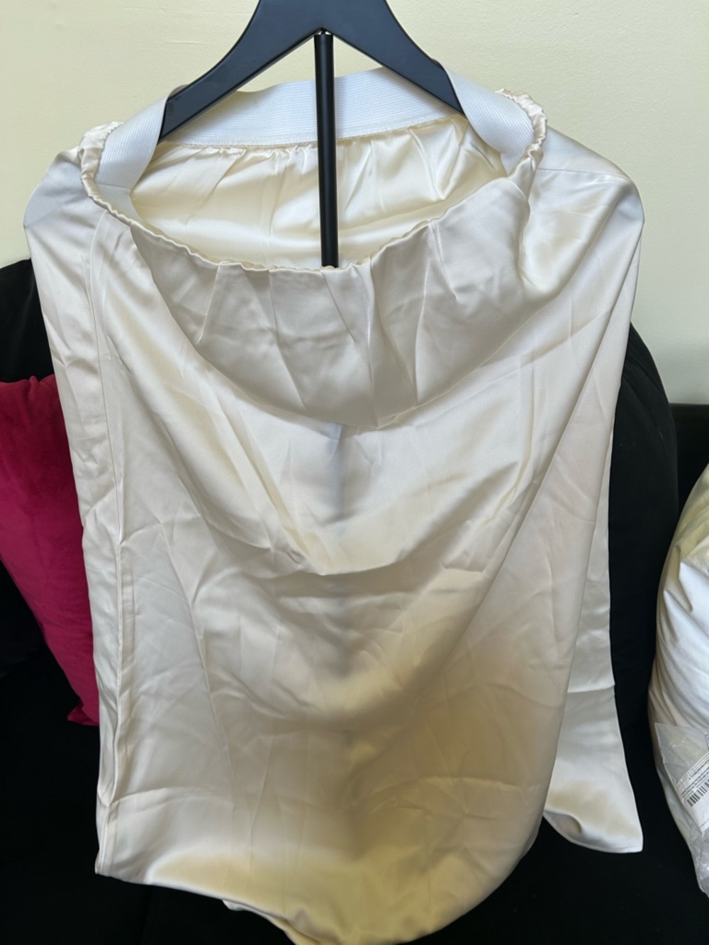 Silky Cream Hooded Satin Skirt
